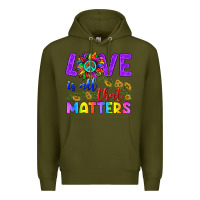 Army Green Love İs All That Matters Premium Hoodie - BundleAndBundleShop