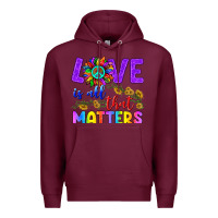 Burgundy Love İs All That Matters Premium Hoodie - BundleAndBundleShop