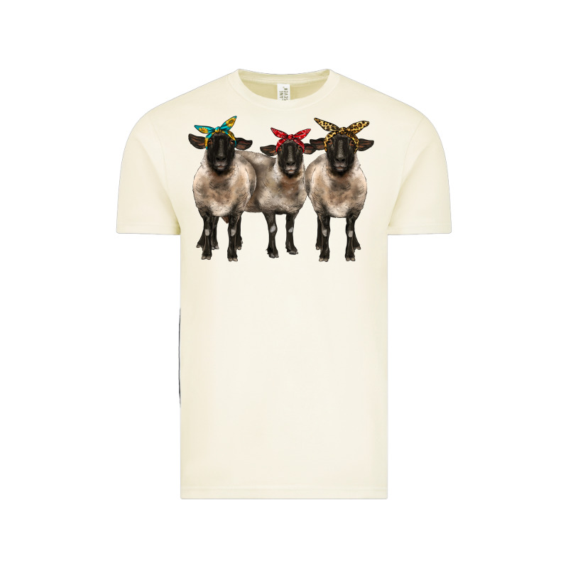 3 Sheeps Suffolk Ewe With Bandana Vintage Tee by BarkalooDesign | Teevron