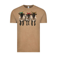 Vintage Coffee 3 sheeps suffolk ewe with bandana Vintage Tee - BarkalooDesign