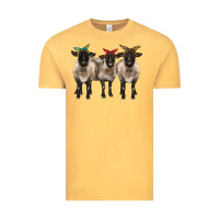 Vintage Mustard 3 sheeps suffolk ewe with bandana Vintage Tee - BarkalooDesign