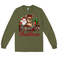 Army Green merry christmas chihuahua Long Sleeve Tee - JahusDesignShop