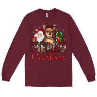 Burgundy merry christmas chihuahua Long Sleeve Tee - JahusDesignShop