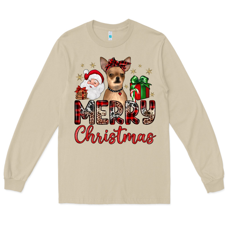 Merry Christmas Chihuahua Long Sleeve Tee by JahusDesignShop | Teevron