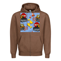 Chestnut bulldozer seamles pattern Zipper Hoodie - BundleAndBundleShop