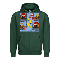 Sports Green bulldozer seamles pattern Zipper Hoodie - BundleAndBundleShop
