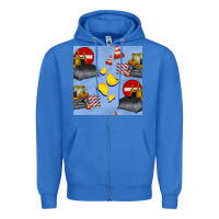 True Royal bulldozer seamles pattern Zipper Hoodie - BundleAndBundleShop