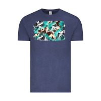 Vintage Denim Cowhide Background Western Vintage Tee - texasbilliewilder