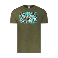 Vintage Olive Cowhide Background Western Vintage Tee - texasbilliewilder