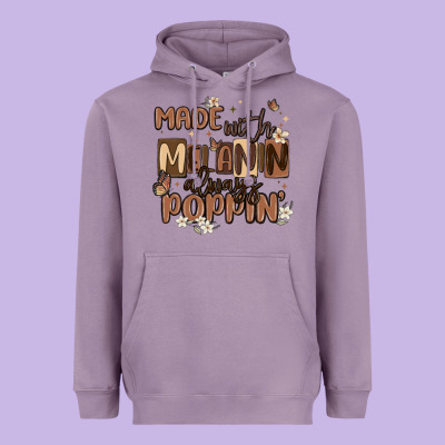 Made With Melanin Always Poppin Heavyweight Hoodie Designed By Maliassmallbusiness