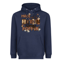 Navy made with melanin always poppin Heavyweight Hoodie - MaliasSmallBusiness