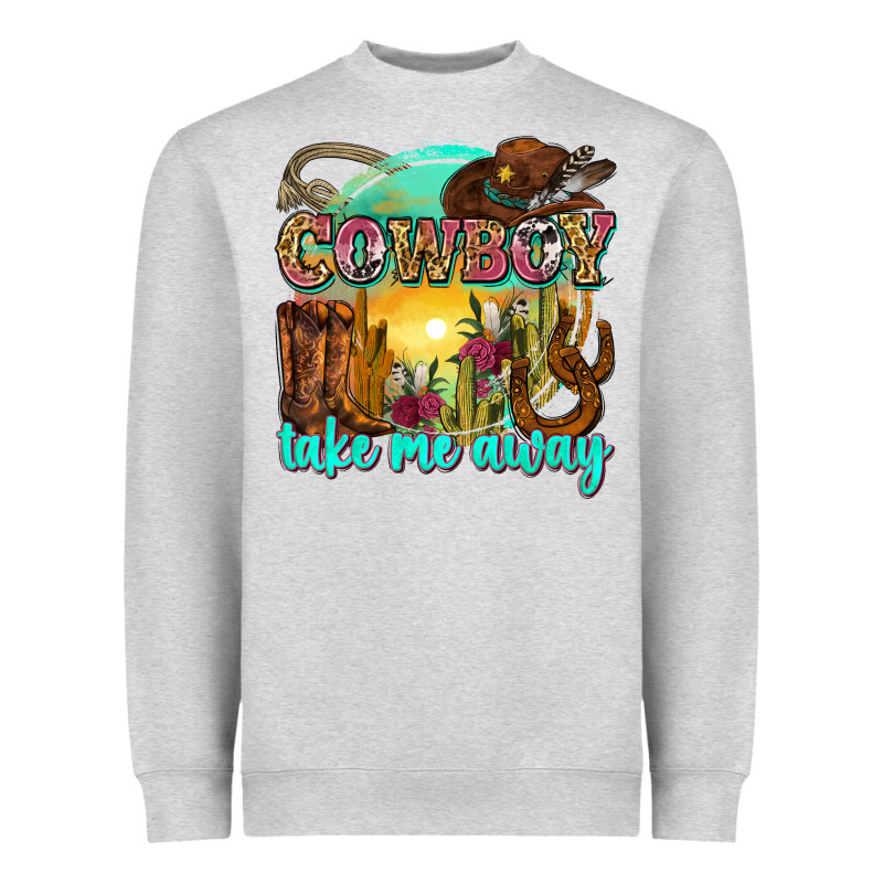 Cowboy Take Me Away Heavyweight Sweatshirt by Zillion Design Studio | Teevron