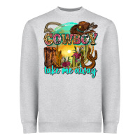 Heather Grey cowboy take me away Heavyweight Sweatshirt - Zillion Design Studio