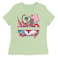 Matcha custom name nurse hat and elements Ladies Tee - AdoDesignShop