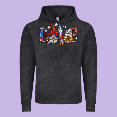 Vintage Hoodie love 4th july with gnome billie wilder