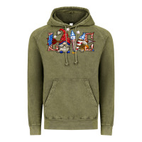 Vintage Olive love 4th july with gnome billie wilder Vintage Hoodie - texasbilliewilder