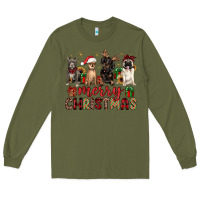 Army Green merry christmas chihuahua pitbull pug dachshund Long Sleeve Tee - JahusDesignShop