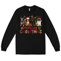 Black merry christmas chihuahua pitbull pug dachshund Long Sleeve Tee - JahusDesignShop