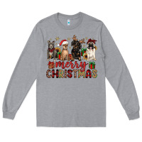 Heather Grey merry christmas chihuahua pitbull pug dachshund Long Sleeve Tee - JahusDesignShop