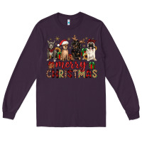 Plum merry christmas chihuahua pitbull pug dachshund Long Sleeve Tee - JahusDesignShop