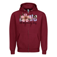 Burgundy love all day every day Zipper Hoodie - Artiststas