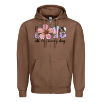 Chestnut love all day every day Zipper Hoodie - Artiststas