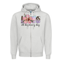 Dove Grey love all day every day Zipper Hoodie - Artiststas