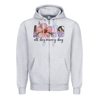 Heather Grey love all day every day Zipper Hoodie - Artiststas