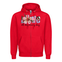 Red love all day every day Zipper Hoodie - Artiststas