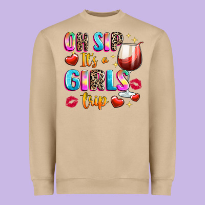 Oh Sip Its A Girls Heavyweight Sweatshirt Designed By Texasbilliewilder