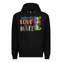 Black Spread Love Not Hate Premium Hoodie - BundleAndBundleShop