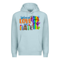 Blue Mist Spread Love Not Hate Premium Hoodie - BundleAndBundleShop
