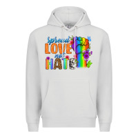 Dove Grey Spread Love Not Hate Premium Hoodie - BundleAndBundleShop