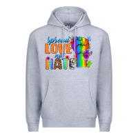 Heather Grey Spread Love Not Hate Premium Hoodie - BundleAndBundleShop