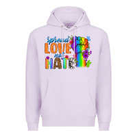 Lilac Spread Love Not Hate Premium Hoodie - BundleAndBundleShop