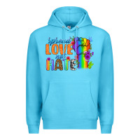 Ocean Blue Spread Love Not Hate Premium Hoodie - BundleAndBundleShop