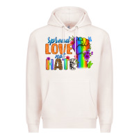 Pale Pink Spread Love Not Hate Premium Hoodie - BundleAndBundleShop