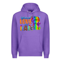 Purple Spread Love Not Hate Premium Hoodie - BundleAndBundleShop