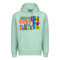 Seafoam Spread Love Not Hate Premium Hoodie - BundleAndBundleShop
