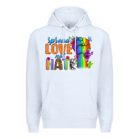 White Spread Love Not Hate Premium Hoodie - BundleAndBundleShop
