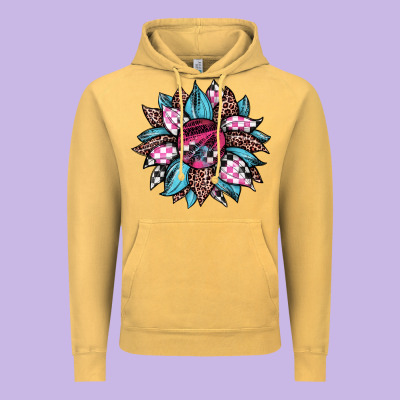 Race Leopard Sunflower Vintage Hoodie Designed By Jahusdesignshop