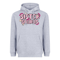 Heather Grey sister saurus Heavyweight Hoodie - MaliasSmallBusiness