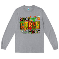 Heather Grey black nurse magic Long Sleeve Tee - AdoDesignShop