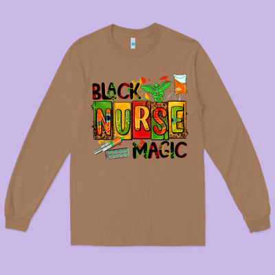 Black Nurse Magic Long Sleeve Tee Designed By Adodesignshop