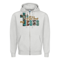 Dove Grey let me tell you about my jesus Zipper Hoodie - Artiststas