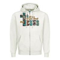 Oatmeal Heather let me tell you about my jesus Zipper Hoodie - Artiststas