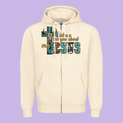 Let Me Tell You About My Jesus Zipper Hoodie Designed By Artiststas