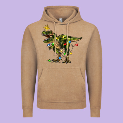 Tree Rex Christmas Vintage Hoodie Designed By Zillion Design Studio