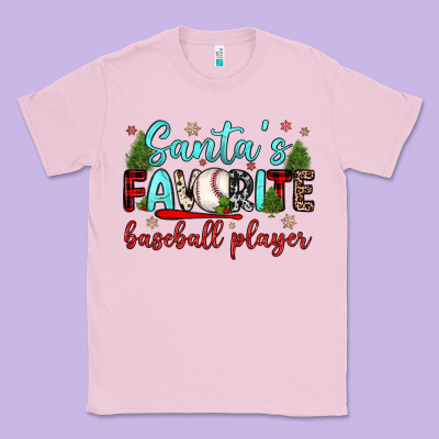 Santa S Favorite Baseball Player Classic Tee Designed By Jahusdesignshop