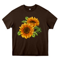 Chocolate Brown Soraya Sunflower Heavy Core Tee - LillyAllenDesigns
